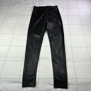 Commando Leggings Womens Large Black Faux Leather Vegan High Rise Casual Stretch
